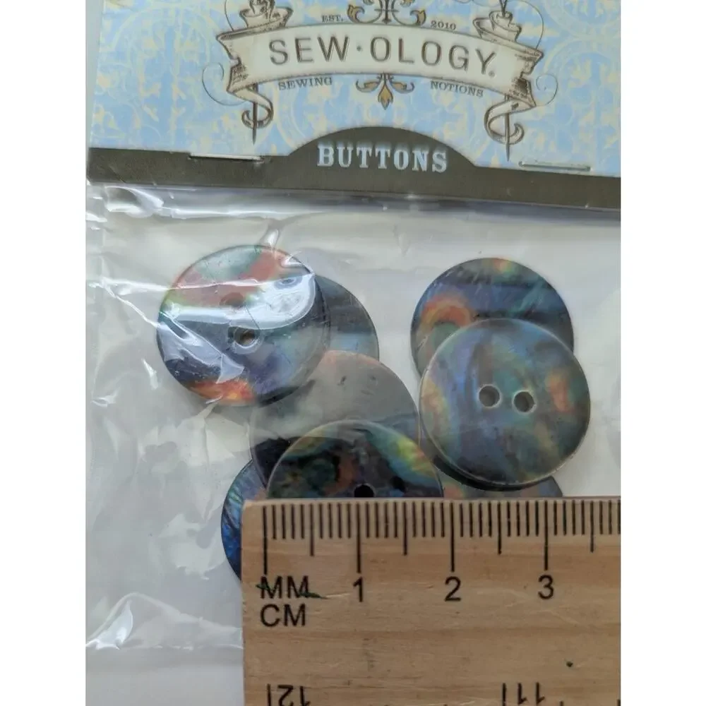 One ( 8 / pack) Sew-ology Tye-Dye Round 20mm Flat 2-hole Buttons Crafts